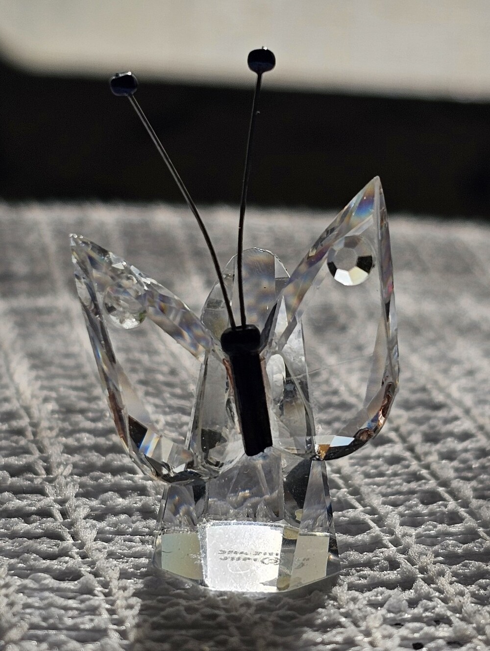 Iris Arc Faceted Clear Crystal Miniature Butterfly Figurine